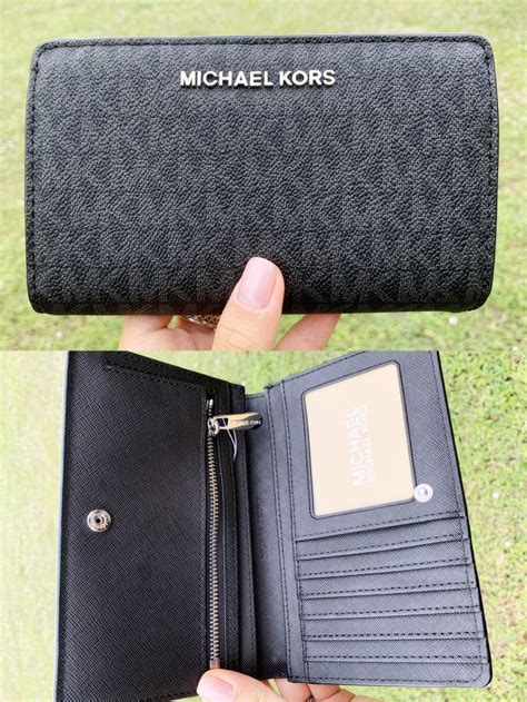 michael kors ruffle wallet black|Michael Kors slim wallet black.